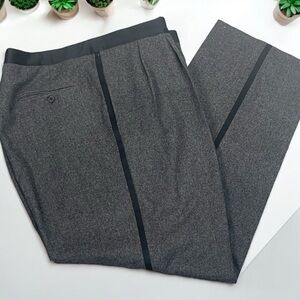 Hickey & Freeman Gray wool Pants with Black Tuxedo Stripe 43